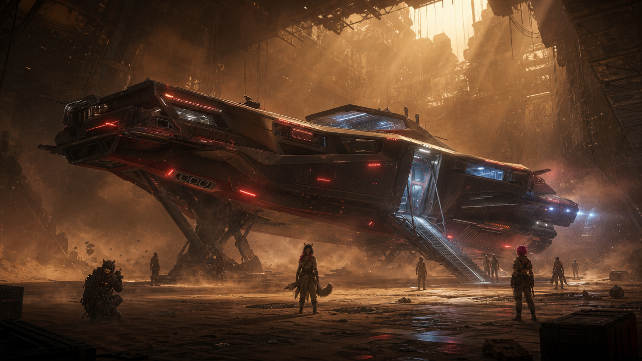 Hangar — in-a-gritty-science-fiction-style-a-massive