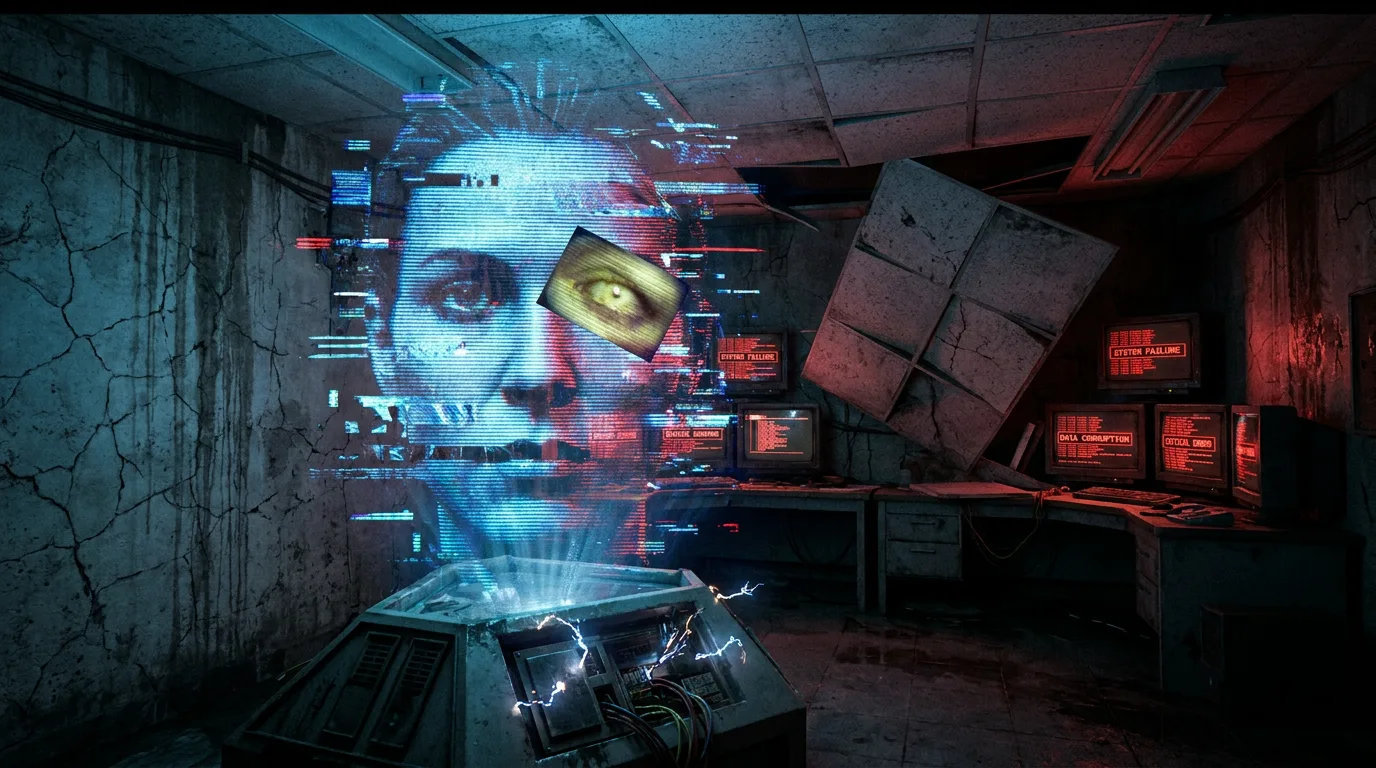 Aika's breath catches in her throat as the CORE7 rig crackles to life, projecting a vision of the MAMA-class bunker AI. The image flickers, glitching with static, but the eyes of the AI's avatar lock onto her, piercing through the digital haze. Aika's heart rate quickens, her mind racing with the implications of this first visual encounter with the Polyák family's potential saviors.
